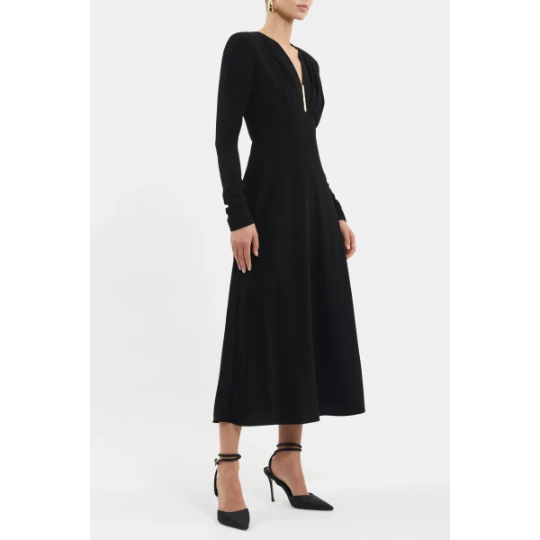 Rebecca Vallance Black midi dress