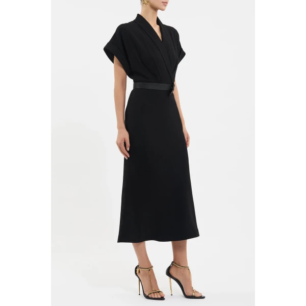 Rebecca Vallance Black midi dress