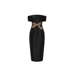 Rebecca Vallance Venus Midi Dress in Black