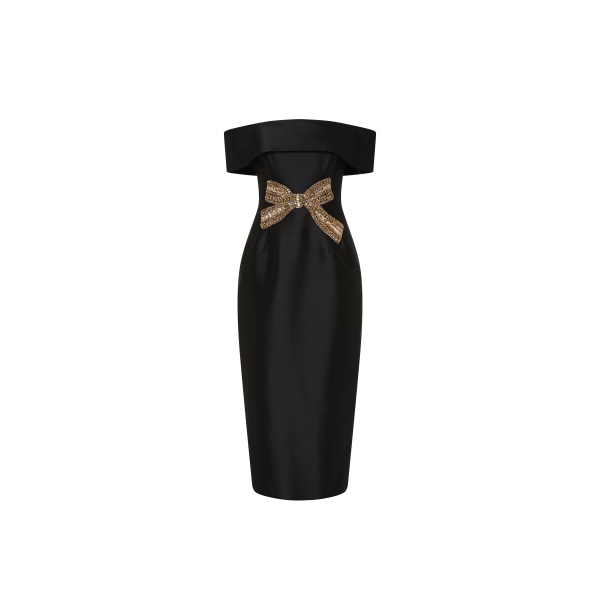 Rebecca Vallance Venus Midi Dress in Black