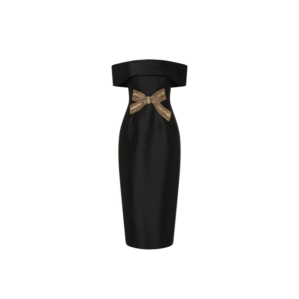 Rebecca Vallance Venus Midi Dress in Black