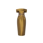 Rebecca Vallance Venus Midi Dress in Gold