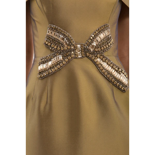 Rebecca Vallance Venus Midi Dress in Gold