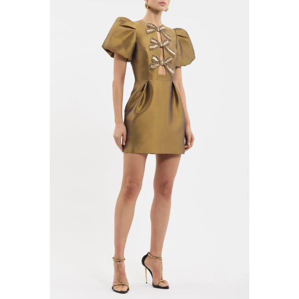 Rebecca Vallance Metallic mini dress