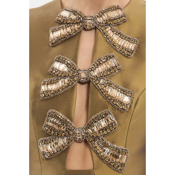 Rebecca Vallance Venus Mini Dress in Gold