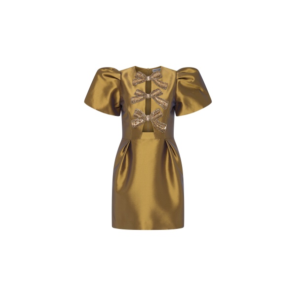 Rebecca Vallance Venus Mini Dress in Gold
