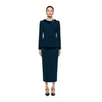 Roland Mouret Crepe Collared Jacket in Blue