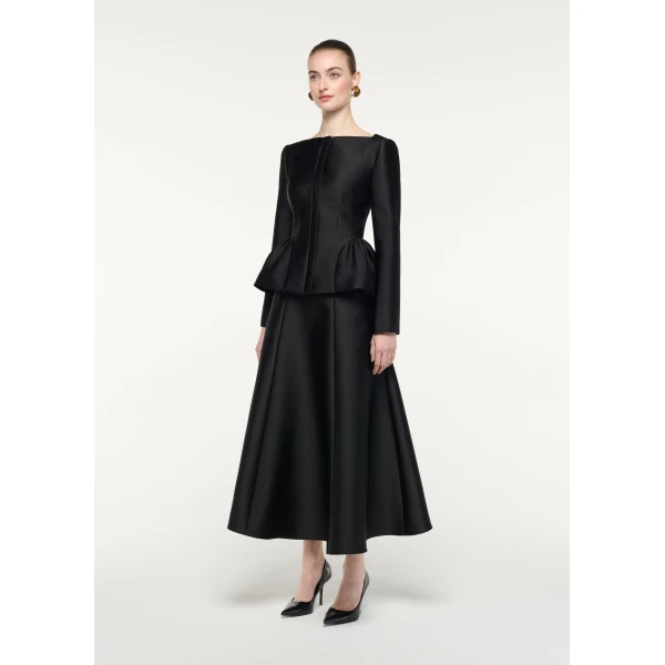 Roland Mouret Full Midi Skirt in Black, view 2