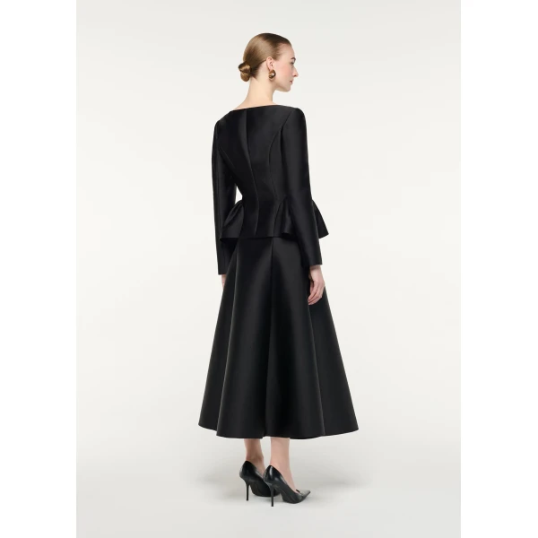 Roland Mouret Full Midi Skirt in Black, view 3