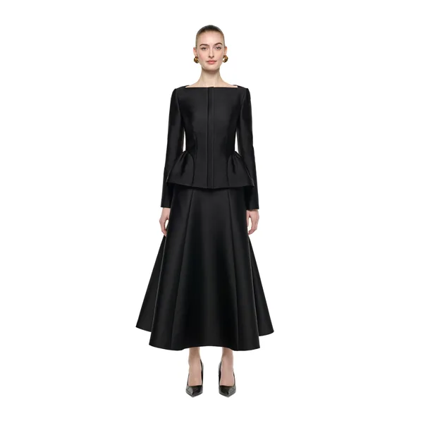 Roland Mouret Full Midi Skirt in Black