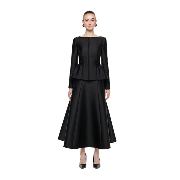 Roland Mouret Long Sleeve Peplum Detail Jacket in Black