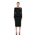 Roland Mouret Sequin Boucle Midi Skirt in Black