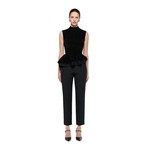 Roland Mouret Sleeveless Chenille Knit Peplum Top in Black