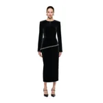 Roland Mouret Velvet Embellished Trim Peplum Jacket in Black