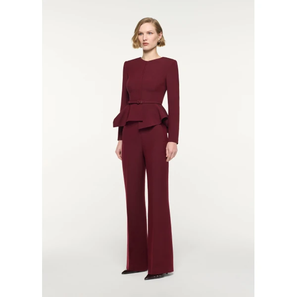 Roland Mouret Wide Fit Trouser in Burgundy, view 2