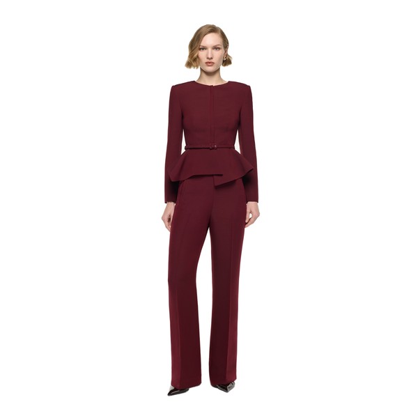 Roland Mouret Wide Fit Trouser in Burgundy