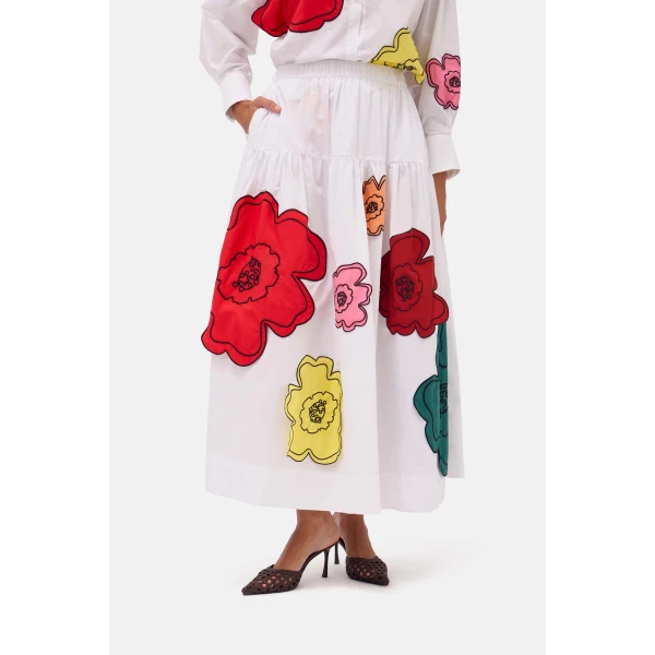 Romance Was Born Big Bloom Cotton Skirt