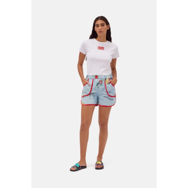 Romance Was Born Fruity Embroidered Shorts