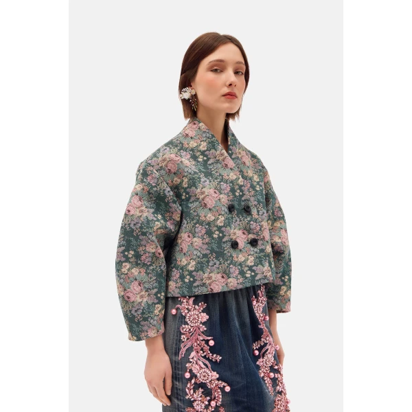 Romance Was Born Pastel Floral Crop Coat