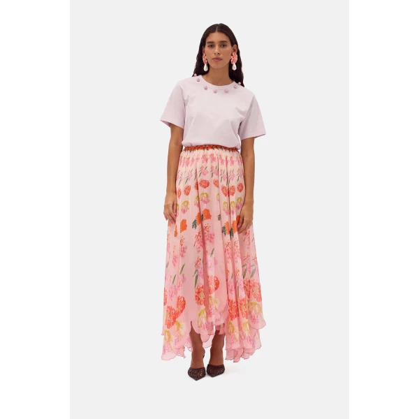 Romance Was Born Pink Blossom Petal Skirt