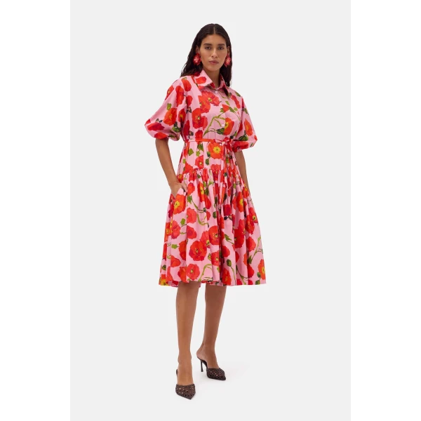 Romance Was Born Pink Poppy Tier Dress