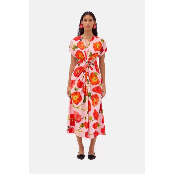 Romance Was Born Pink Poppy Twist Dress