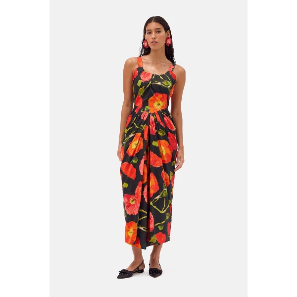 Romance Was Born Poppy Polka Cotton Sundress