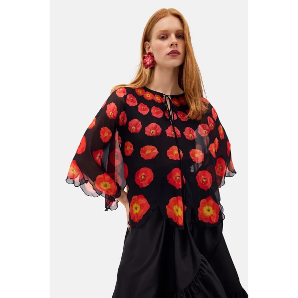 Romance Was Born Poppy Polka Petal Blouse