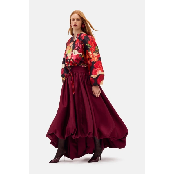 Romance Was Born Taffeta Balloon Skirt