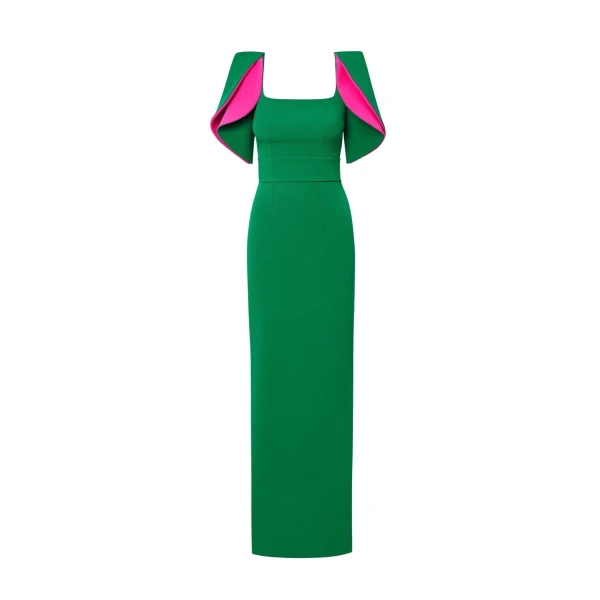 Dara Jewel Green Long Dress