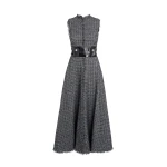 Maeva Metalllic Greyscale Midi Dress