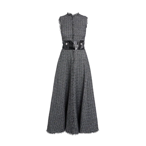 Maeva Metalllic Greyscale Midi Dress