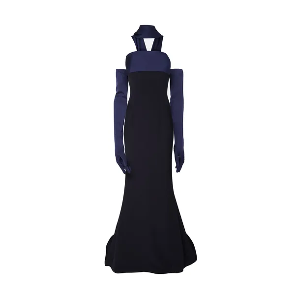 Roshana Midnight Navy Long Dress