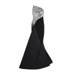 Tia Dress Long in Black with Crystal