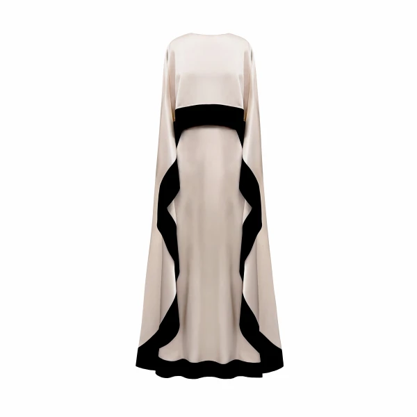 SemSem Color Blocked Tiered Silk Kaftan
