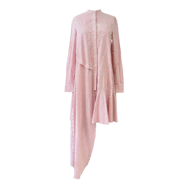 SemSem Cotton Poplin Asymmetrical Midi Dress
