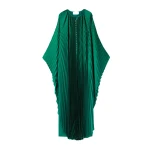 SemSem Crystal-Embellished Plissé-Satin Maxi Dress