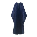 SemSem Crystal Embellished Plissé Satin Maxi Dress