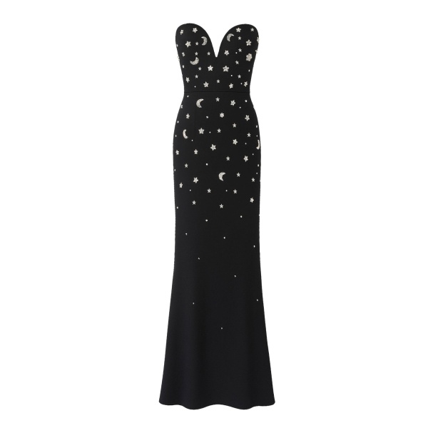 SemSem Crystal Star & Moon Embellished Gown in Sky