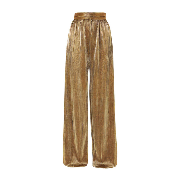 Gold Plissé Pants