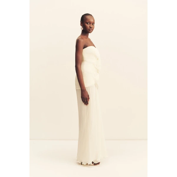 Shona Joy Federick Pleated Ruffle Maxi Dress