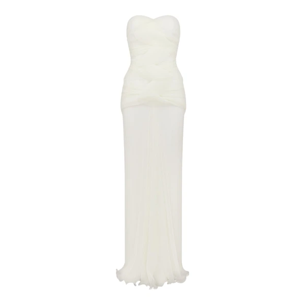 Federick Pleated Ruffle Maxi Dress