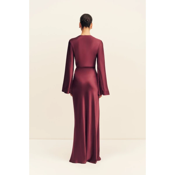 Shona Joy La Lune Long Sleeve Wrap Maxi Dress