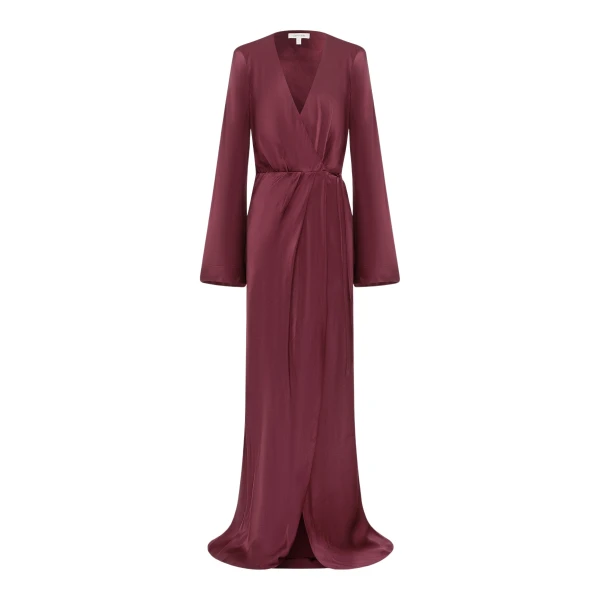 La Lune Long Sleeve Wrap Maxi Dress