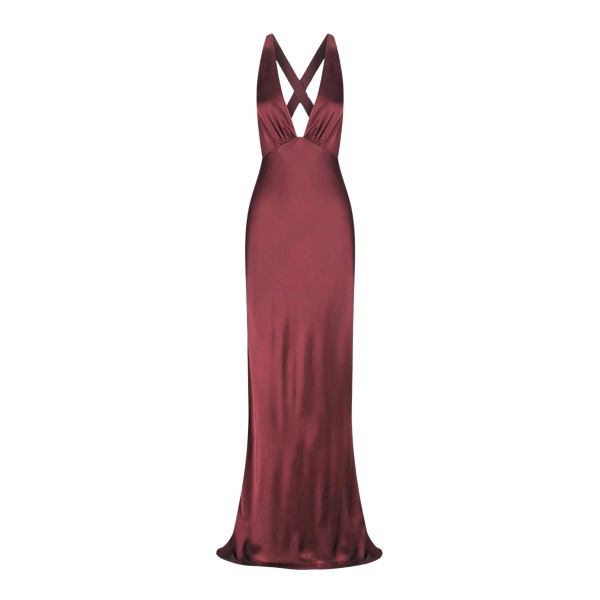 Shona Joy La Lune Plunged Cross Back Maxi Dress