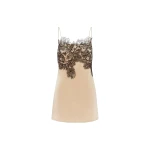 Lucia Lace Mini Dress in Champagne Lace