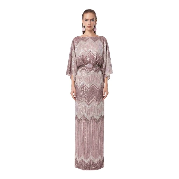 Tony Ward Quartz Pink Kimono Sleeve Dress, view 2