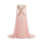 Tony Ward Quartz Pink Muslin Cape Gown