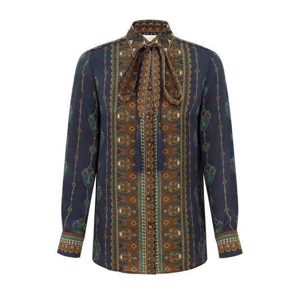 Zimmermann Ascent Satin Scarf Shirt