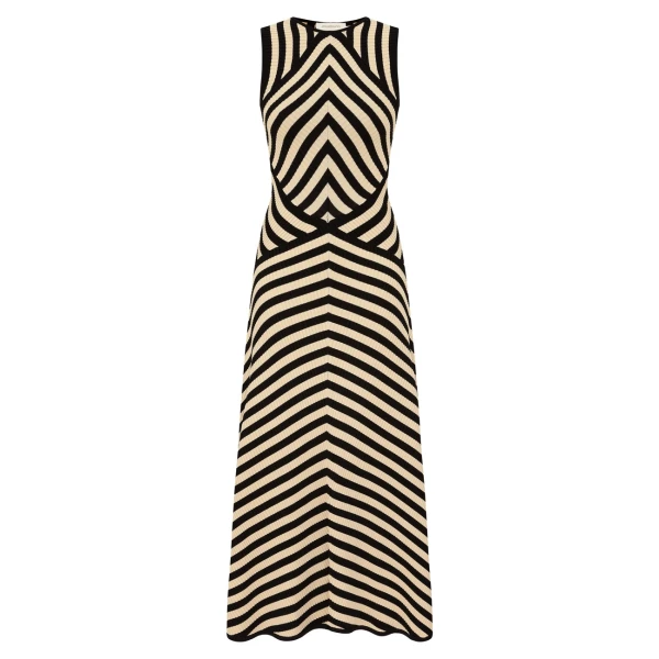 Zimmermann Valiant Deco Stripe Midi Dress